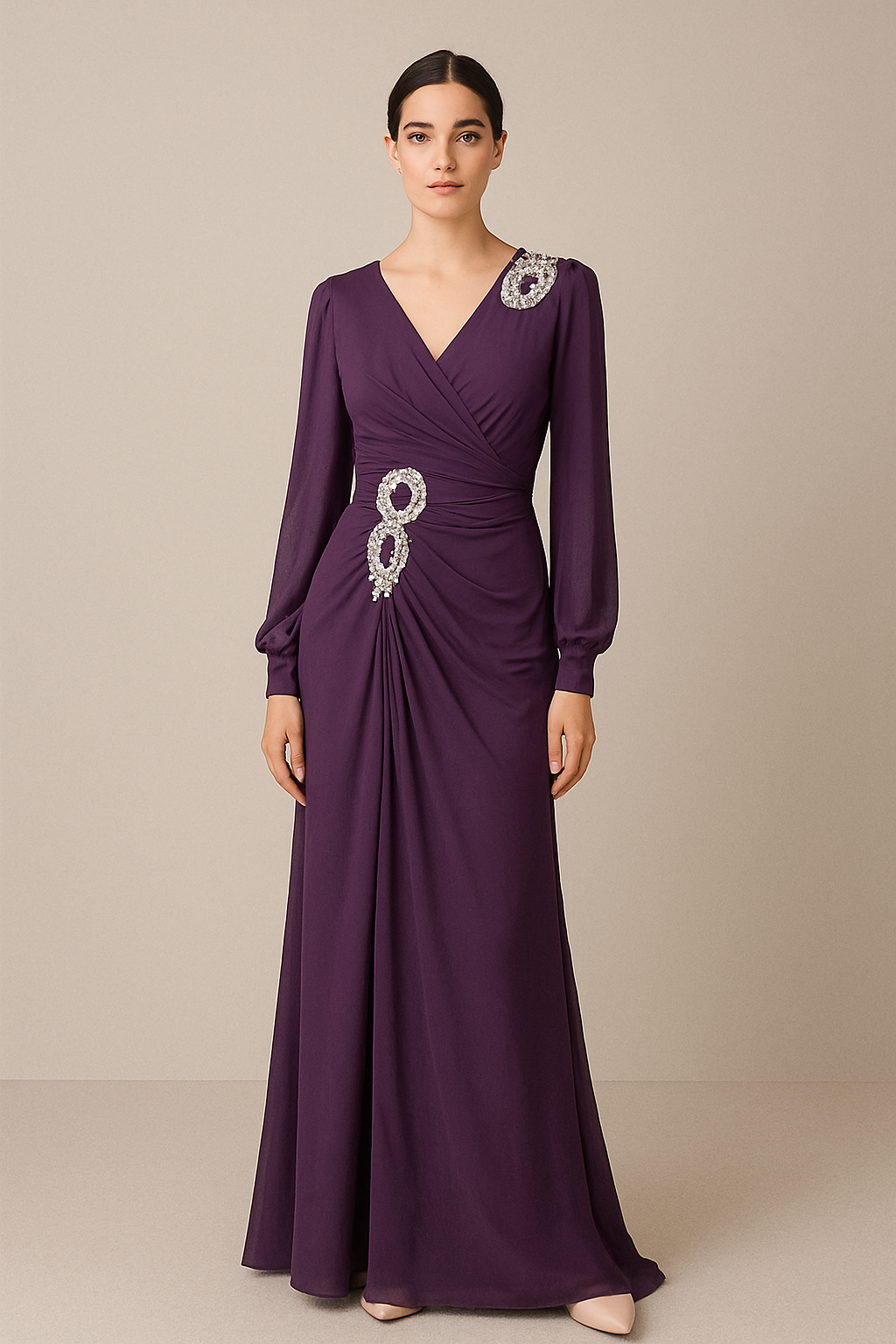 Amethyst Luxe Draped Gown