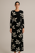 Midnight Botanica Long Sleeve Maxi Dress